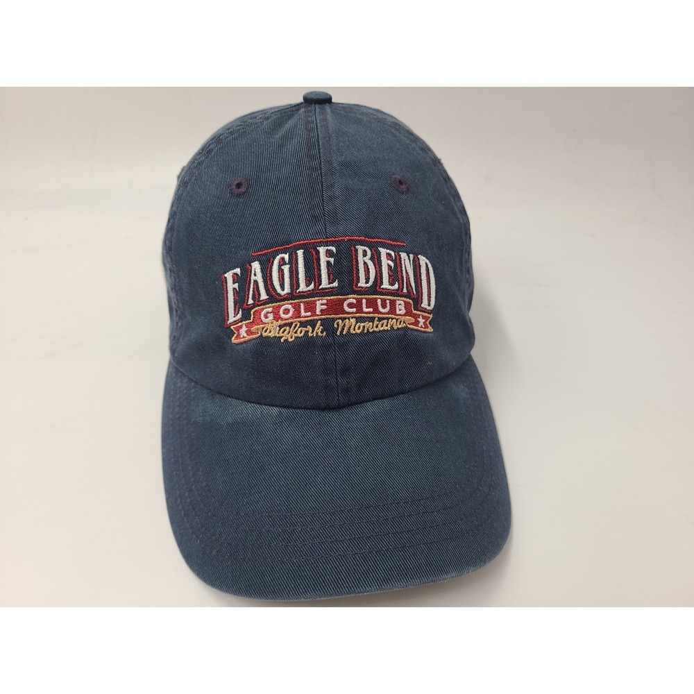 Eagle Bend Golf Club Bigfork Montana Ahead Distressed Strapback Hat Cap Course